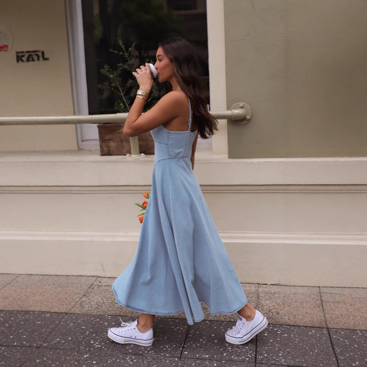 Women's Formal Sundress with Smocked Back | Midi