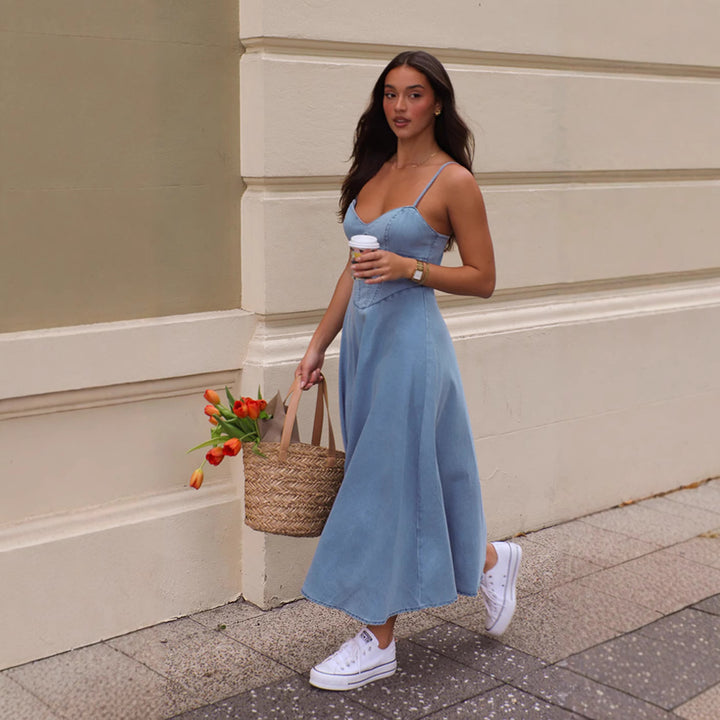 Women's Formal Sundress with Smocked Back | Midi