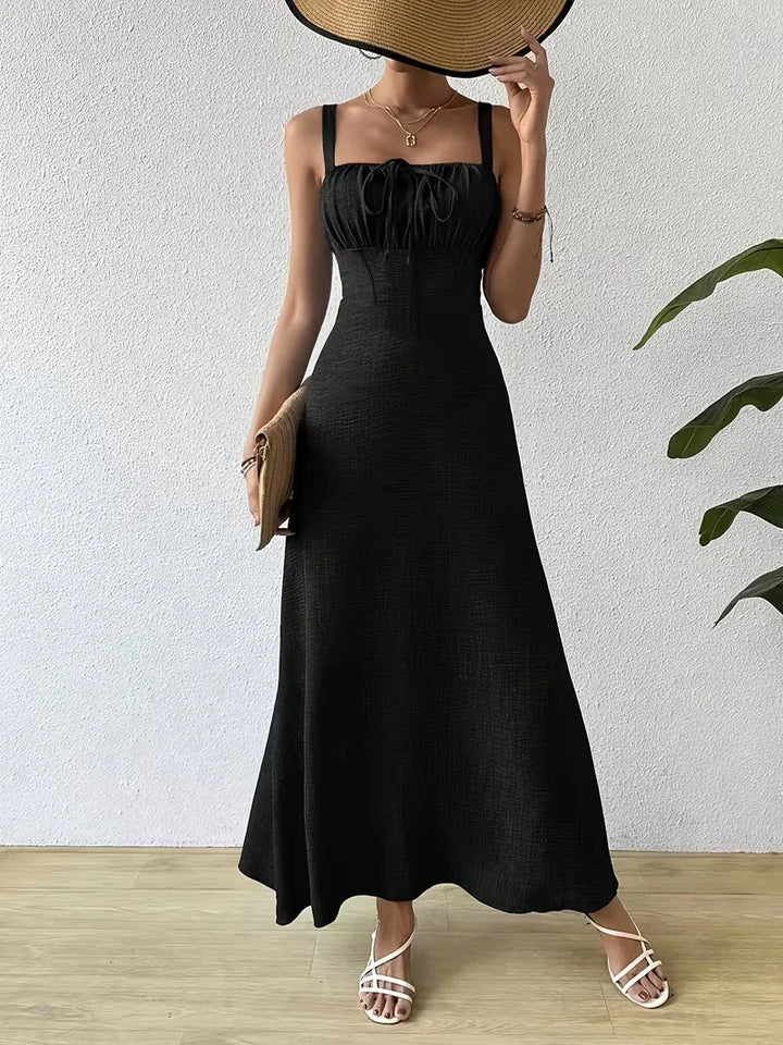 Women's Formal Sundress with Tie Front | Square Neck
