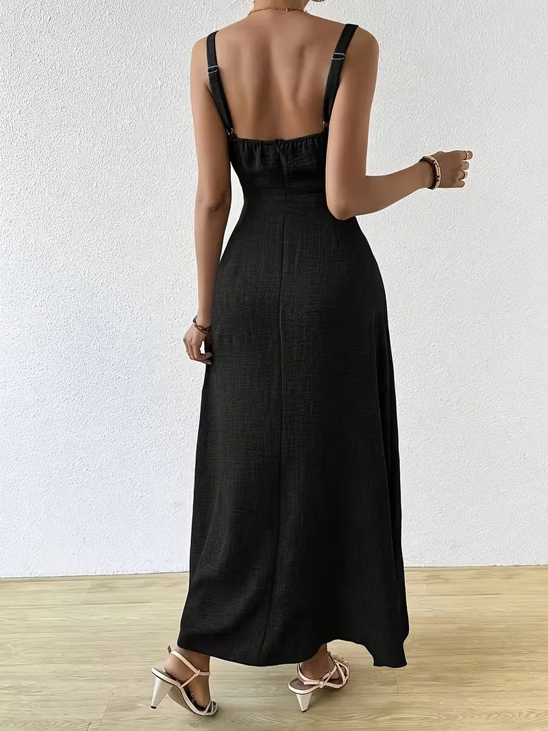 Women's Formal Sundress with Tie Front | Square Neck