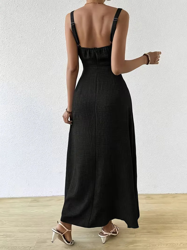 Women's Formal Sundress with Tie Front | Square Neck
