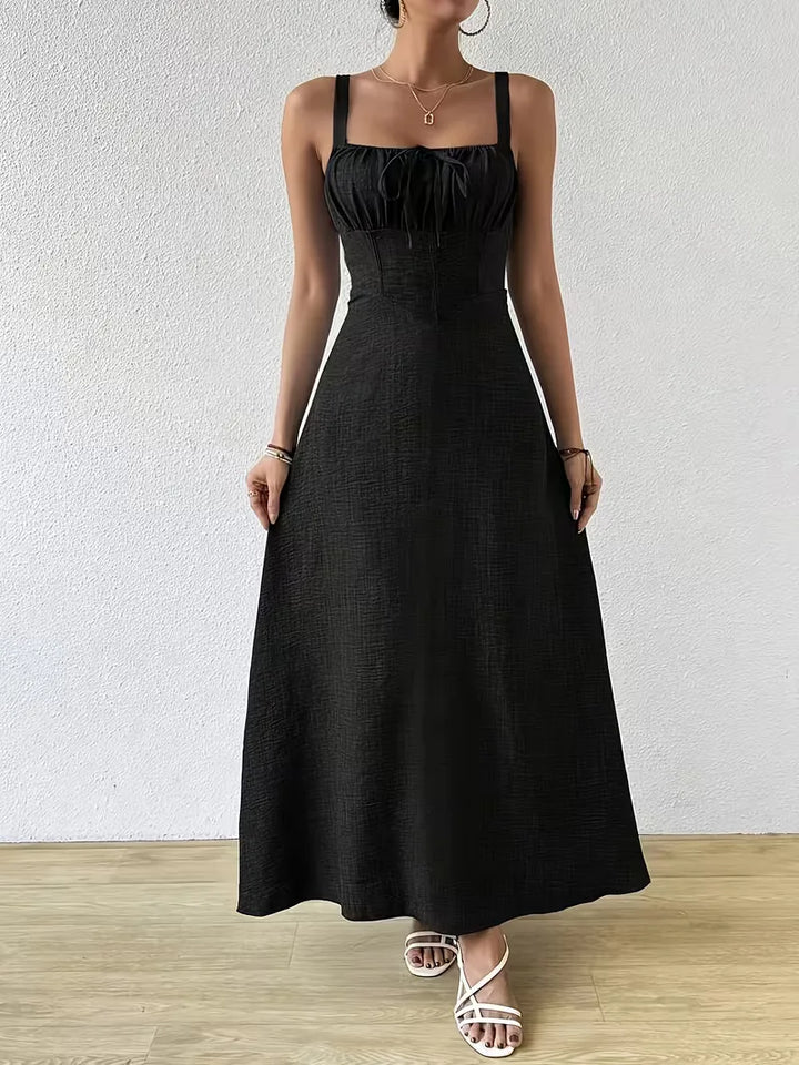 Women's Formal Sundress with Tie Front | Square Neck