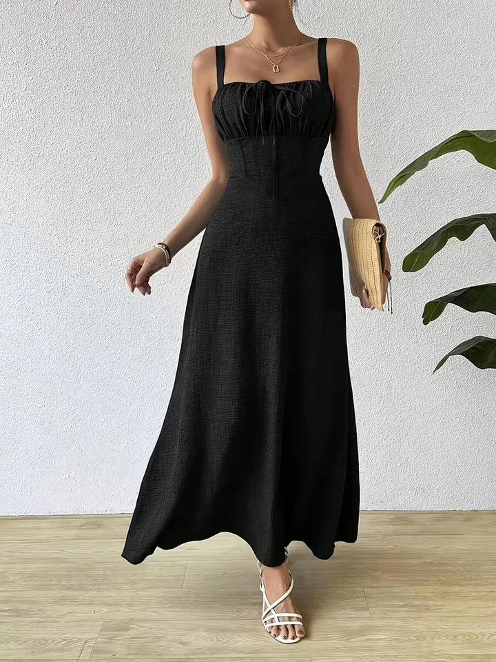 Women's Formal Sundress with Tie Front | Square Neck