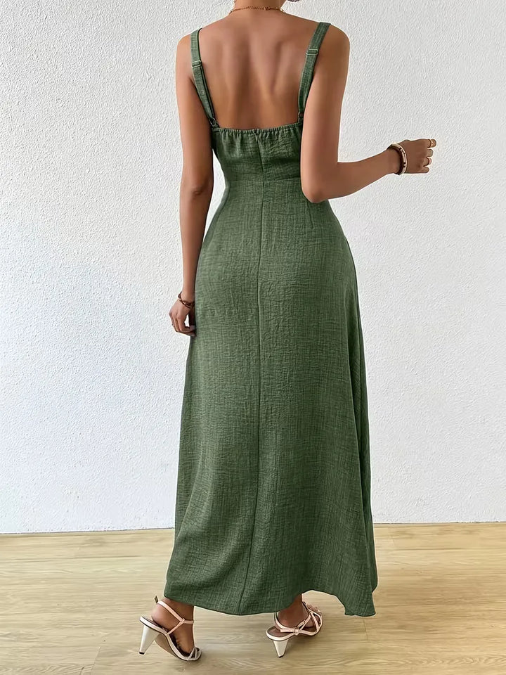 Women's Formal Sundress with Tie Front | Square Neck