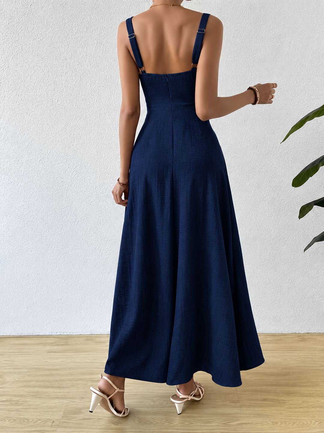 Women's Formal Sundress with Tie Front | Square Neck