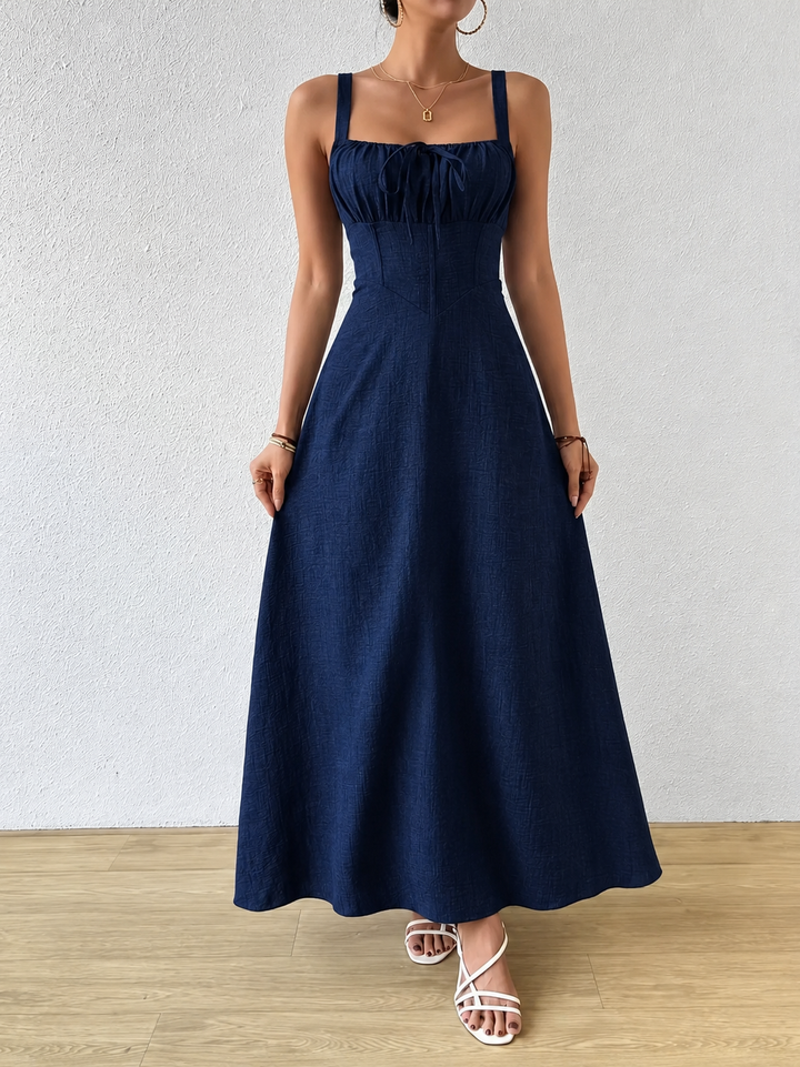 Women's Formal Sundress with Tie Front | Square Neck