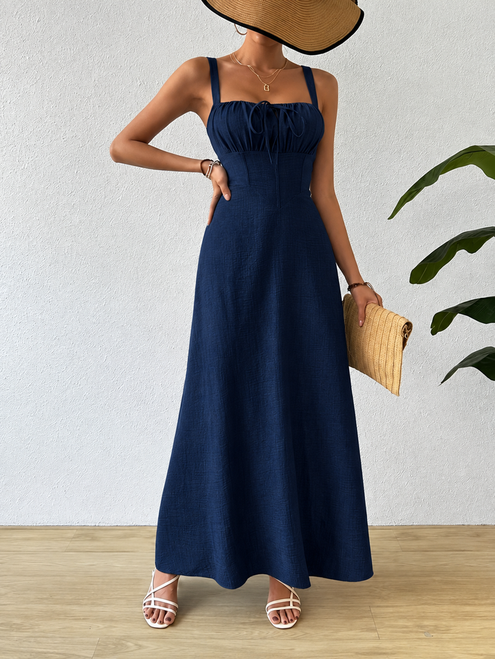 Women's Formal Sundress with Tie Front | Square Neck
