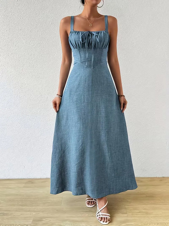 Women's Formal Sundress with Tie Front | Square Neck