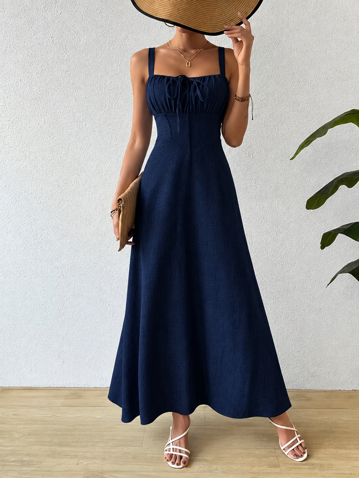 Women's Formal Sundress with Tie Front | Square Neck