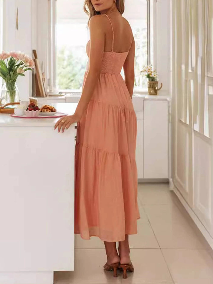 Women's Formal Sundress with Tie Front | Tiered Skirt