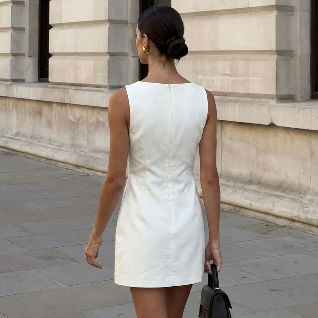 Women's Graduation Dress Boat Neck | Mini