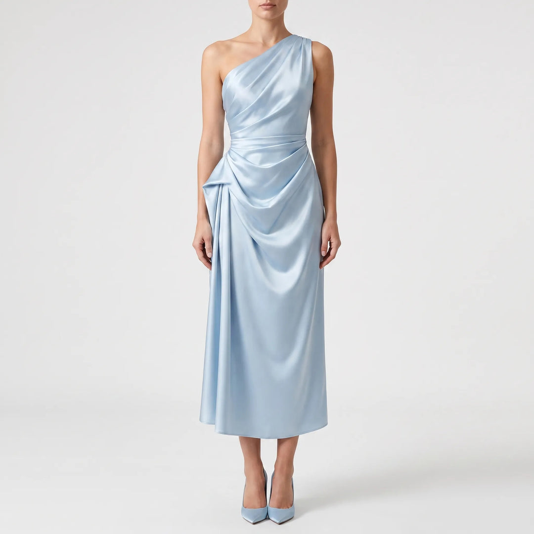 Women's Graduation Dress One Shoulder | Ruched Midi