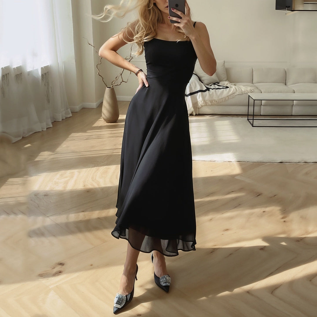 Women's Graduation Dress Square Neck | A-Line Midi