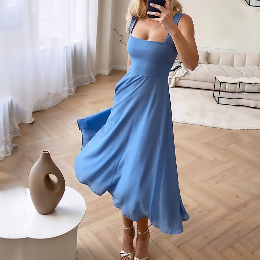 Women's Graduation Dress Square Neck | A-Line Midi