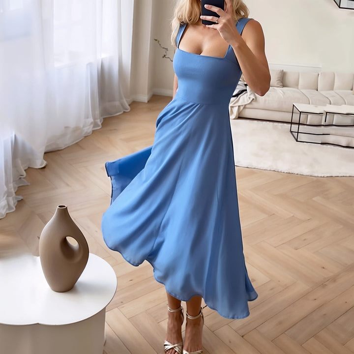 Women's Graduation Dress Square Neck | A-Line Midi