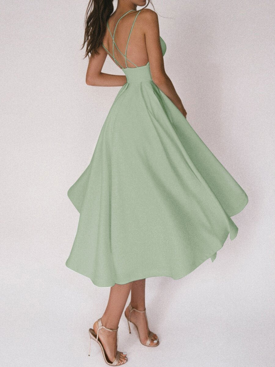 Women's Graduation Dress Sweetheart Neck | Full Skirt Midi