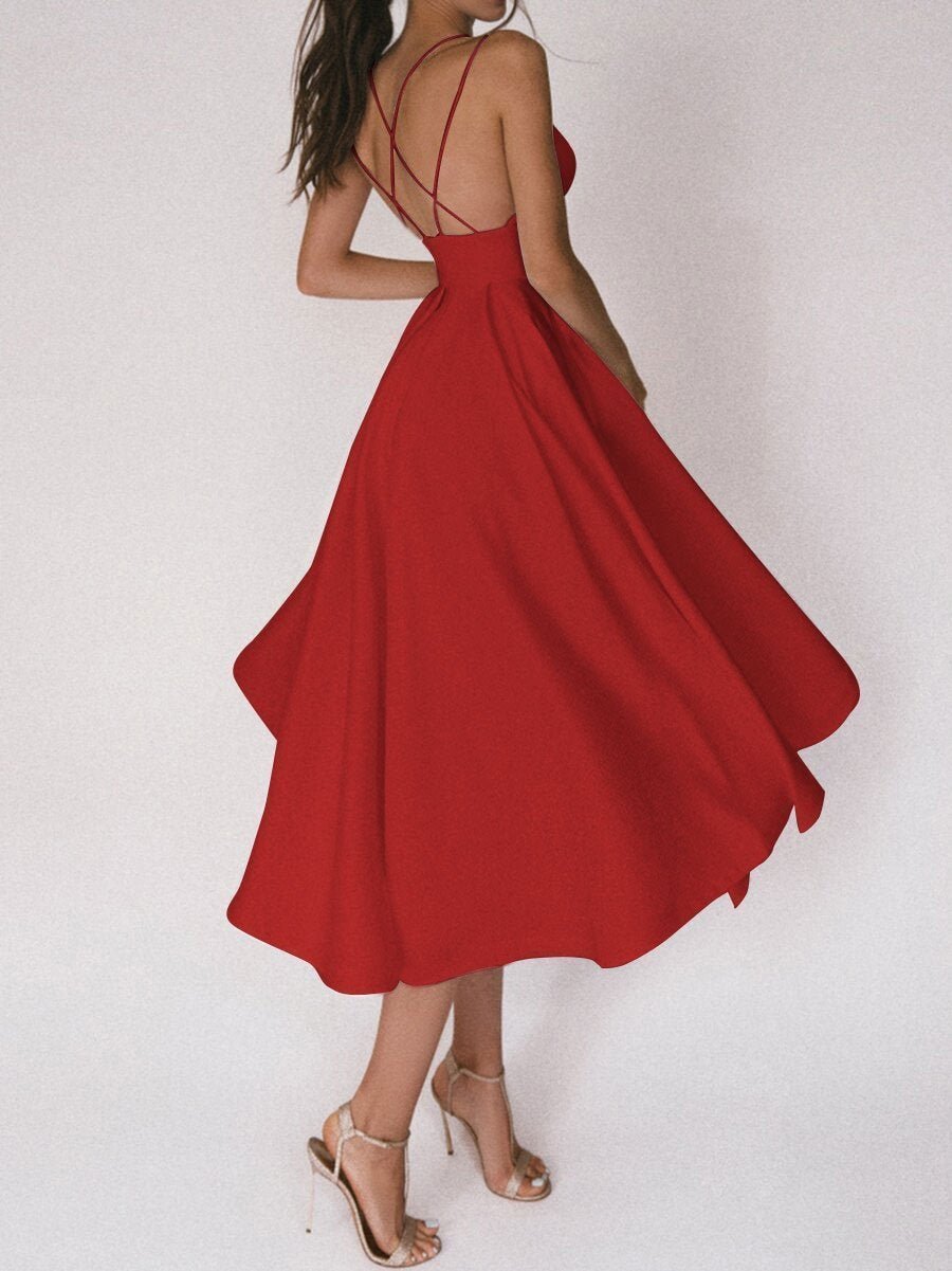 Women's Graduation Dress Sweetheart Neck | Full Skirt Midi