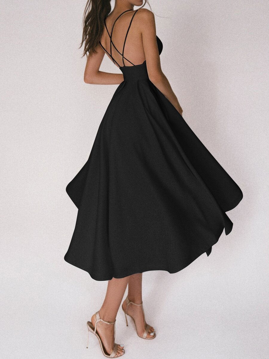 Women's Graduation Dress Sweetheart Neck | Full Skirt Midi