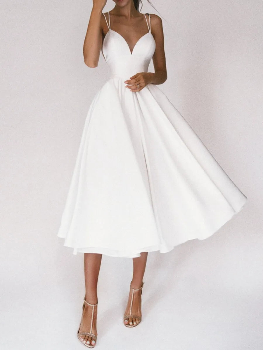 Women's Graduation Dress Sweetheart Neck | Full Skirt Midi