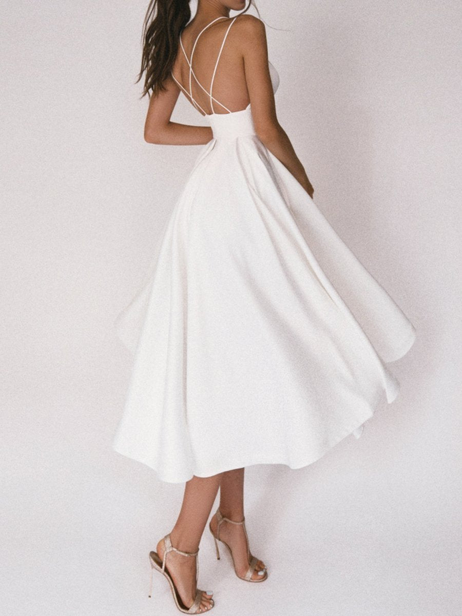 Women's Graduation Dress Sweetheart Neck | Full Skirt Midi
