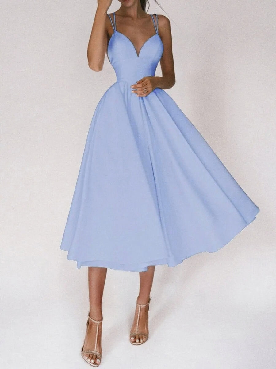 Women's Graduation Dress Sweetheart Neck | Full Skirt Midi