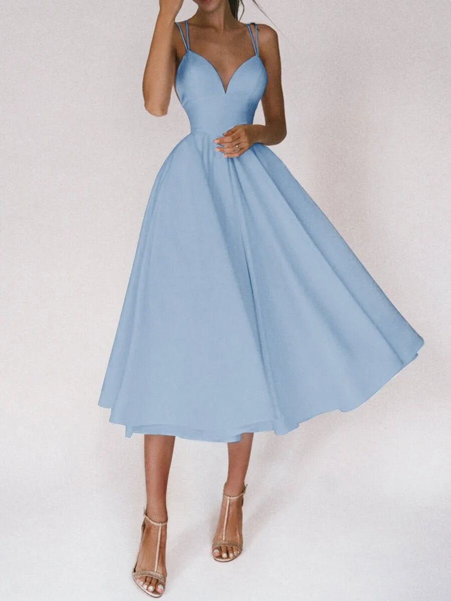 Women's Graduation Dress Sweetheart Neck | Full Skirt Midi