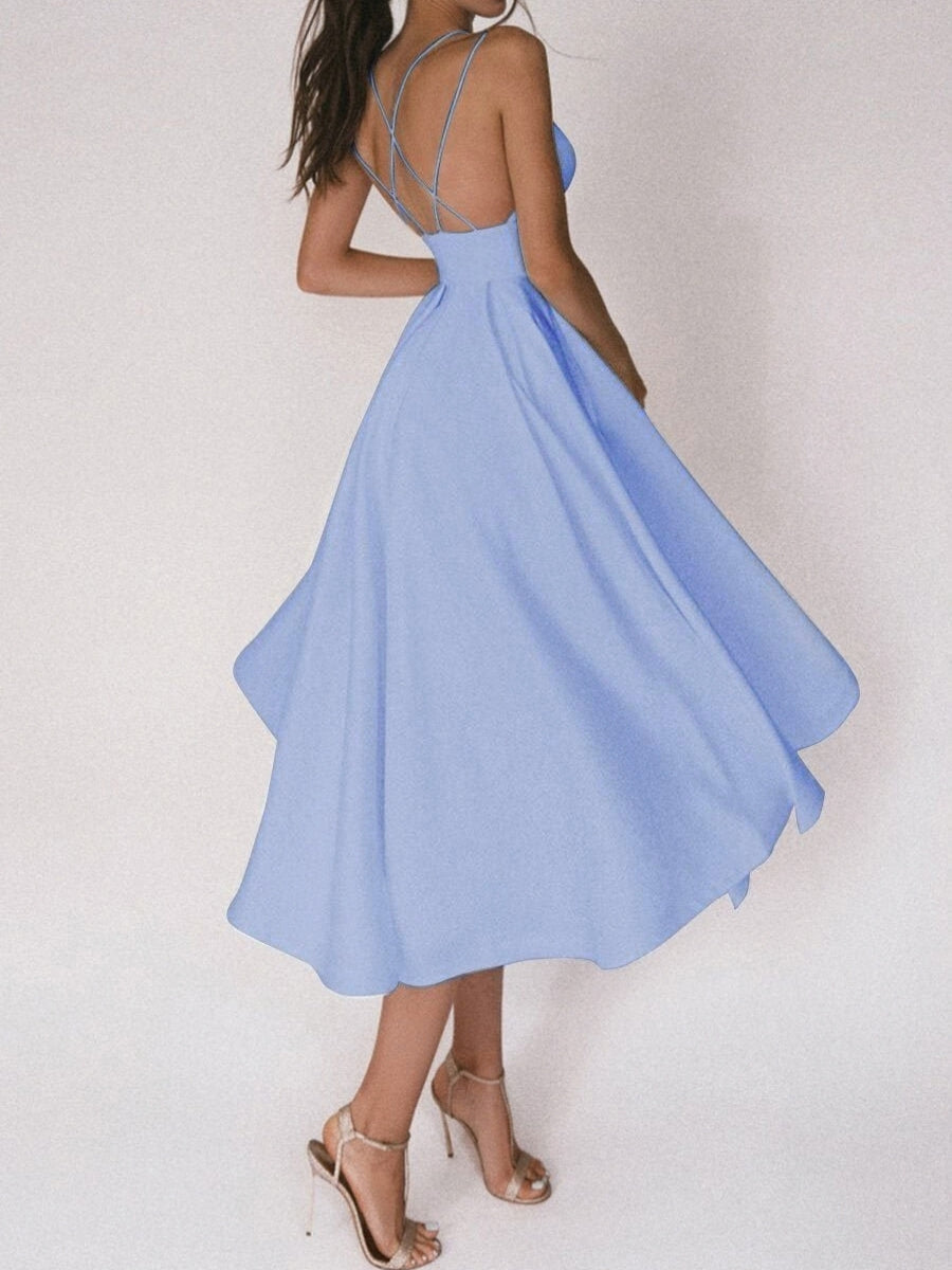 Women's Graduation Dress Sweetheart Neck | Full Skirt Midi