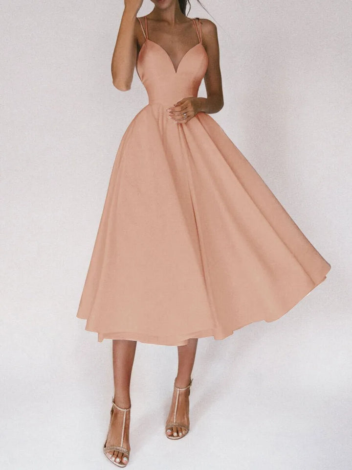 Women's Graduation Dress Sweetheart Neck | Full Skirt Midi