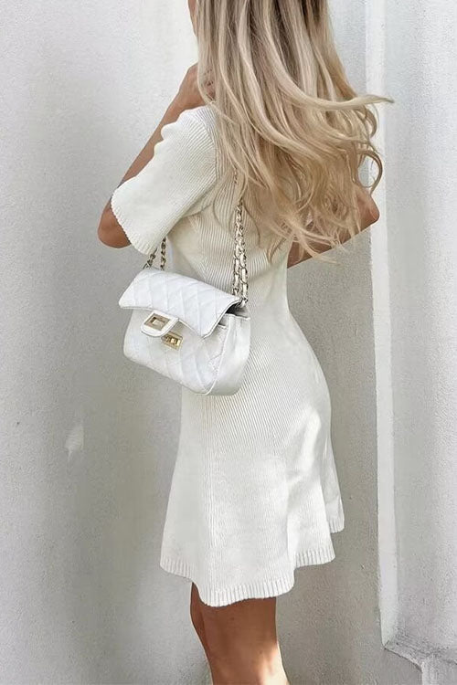 Women’s Graduation Dress with Button Front & Short Sleeves | Mini