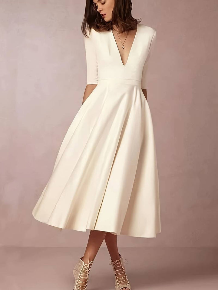 Women's Graduation Dress with Full Skirt | Midi
