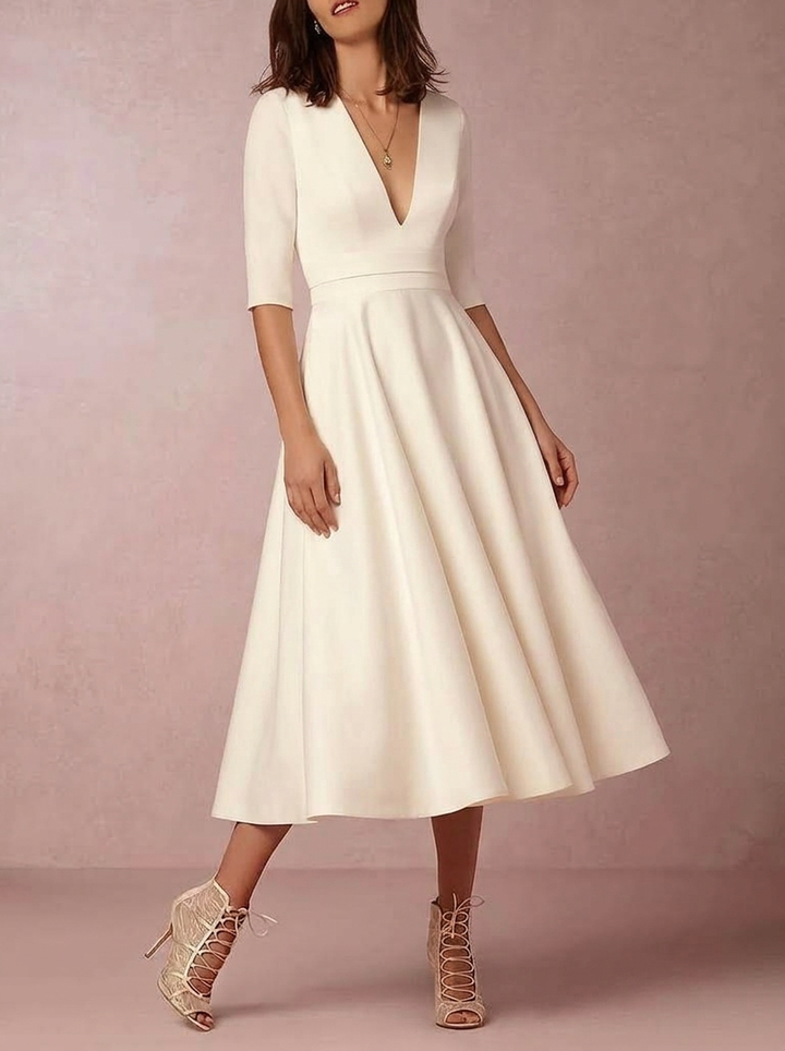Women's Graduation Dress with Full Skirt | Midi