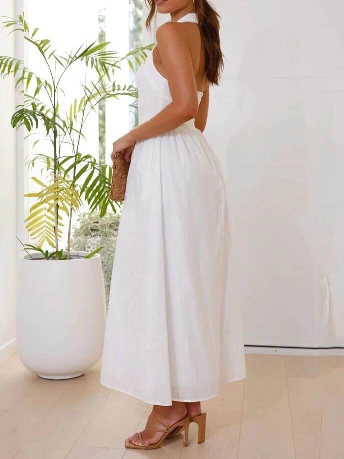 Women's Halter Neck Dress with Pockets | Formal