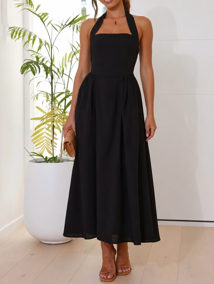 Women's Halter Neck Dress with Pockets | Formal