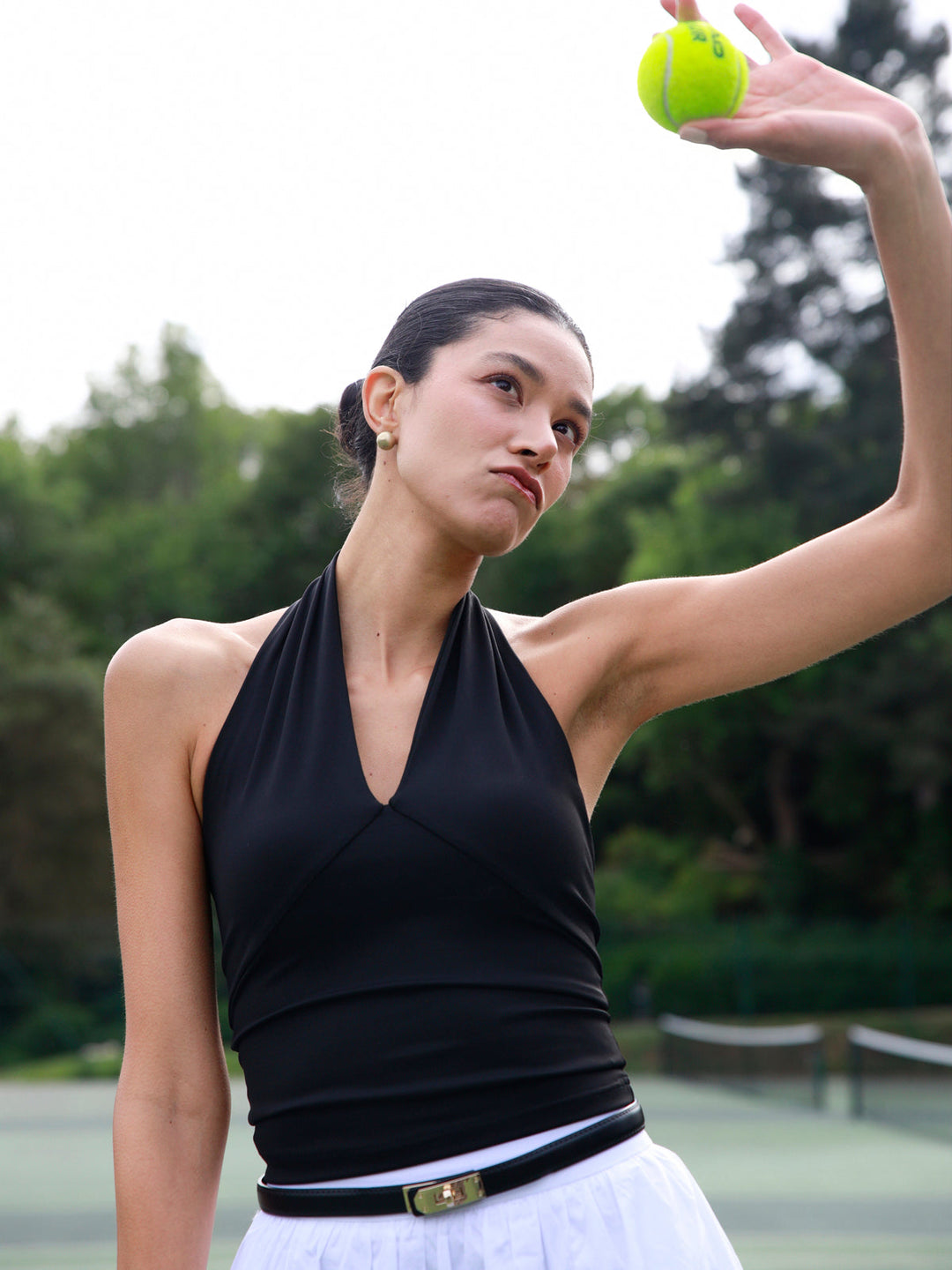 Women's Halter Top V-Neck | Open Back