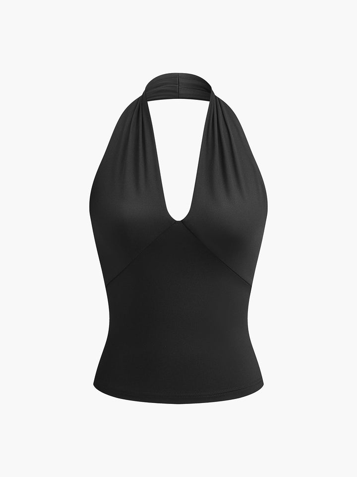 Women's Halter Top V-Neck | Open Back