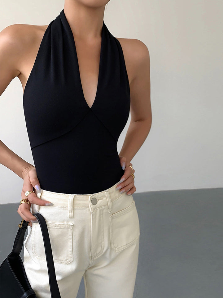 Women's Halter Top V-Neck | Open Back