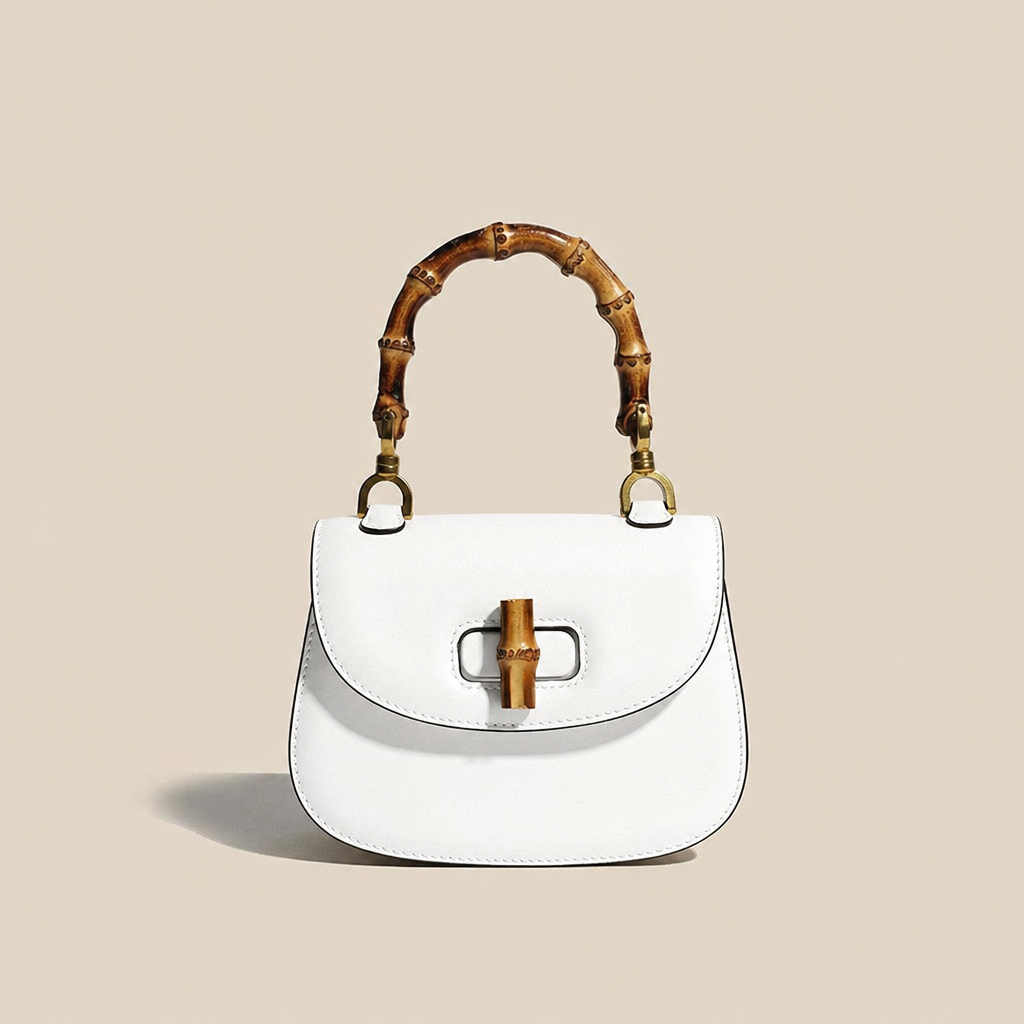 Women's Handbag with Curved Top Handle | Saddle