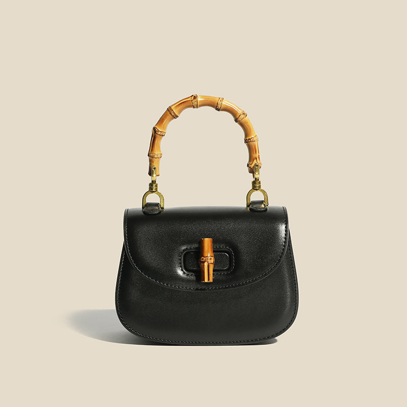 Women's Handbag with Curved Top Handle | Saddle