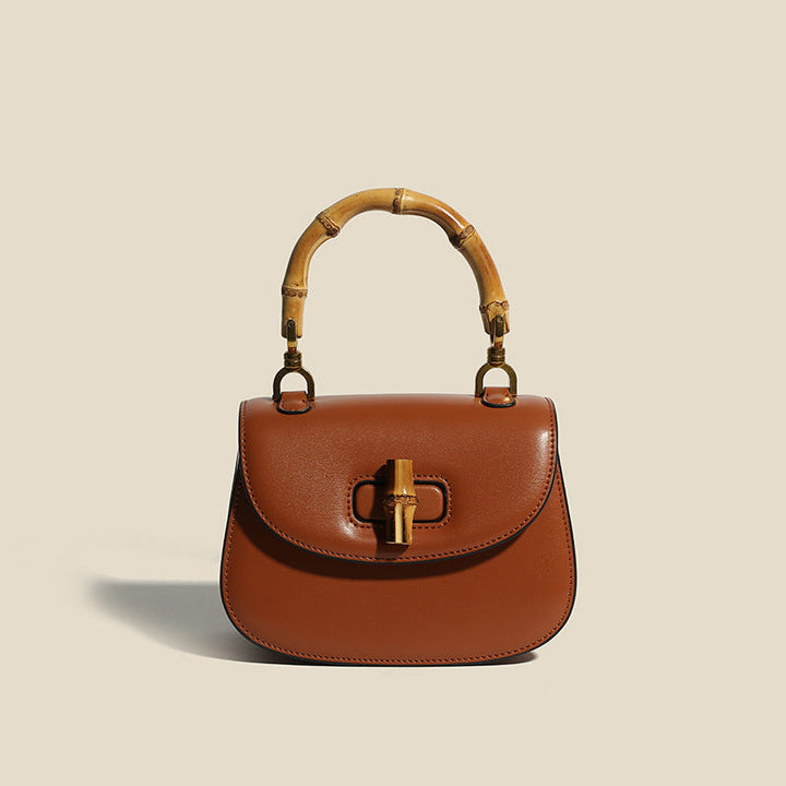 Women's Handbag with Curved Top Handle | Saddle