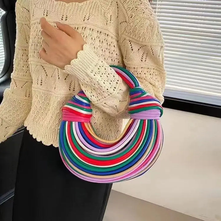 Women's Handbag with Knot Handle | Crescent Bag