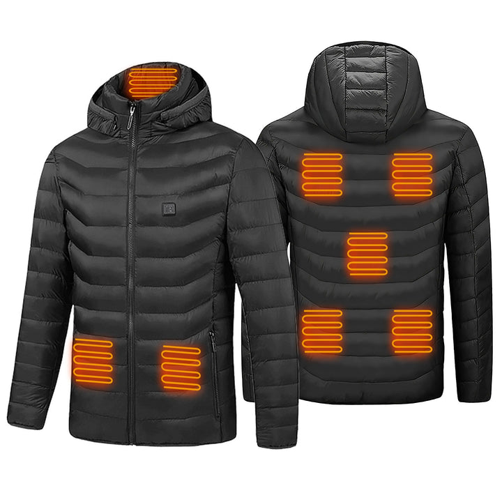 Women's Heated Jacket Hooded Puffer Zip Up | Winter