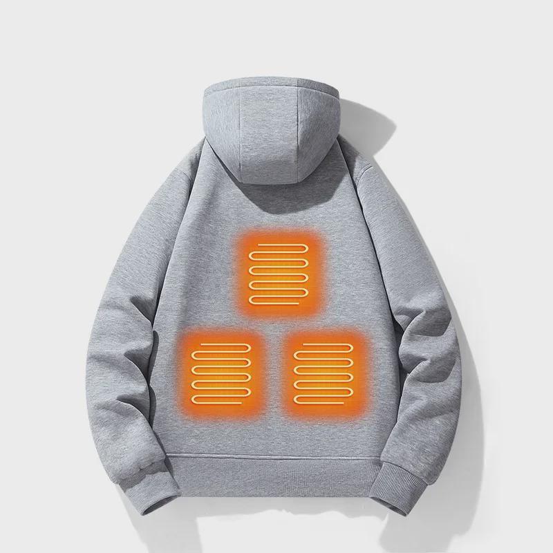 Women's Heated Jacket Hoodie Zip Up Kangaroo Pocket | Winter