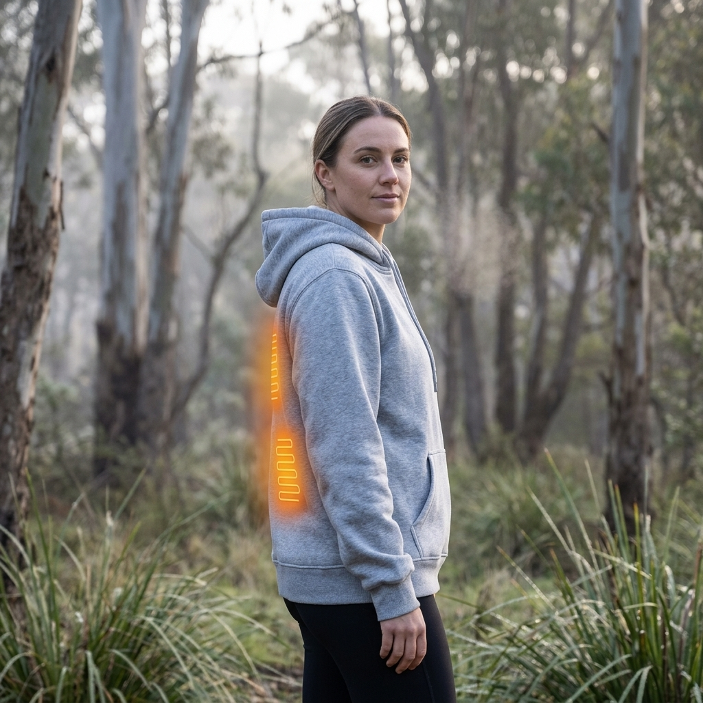 Women's Heated Jacket Hoodie Zip Up Kangaroo Pocket | Winter