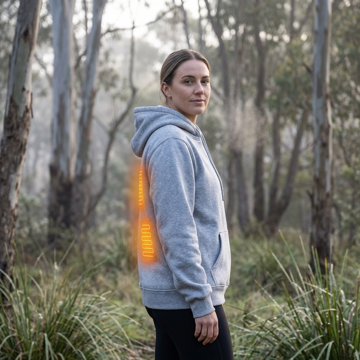 Women's Heated Jacket Hoodie Zip Up Kangaroo Pocket | Winter