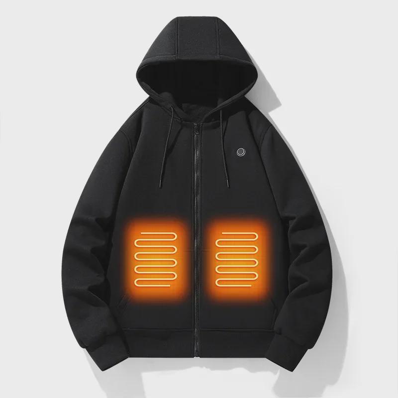 Women's Heated Jacket Hoodie Zip Up Kangaroo Pocket | Winter