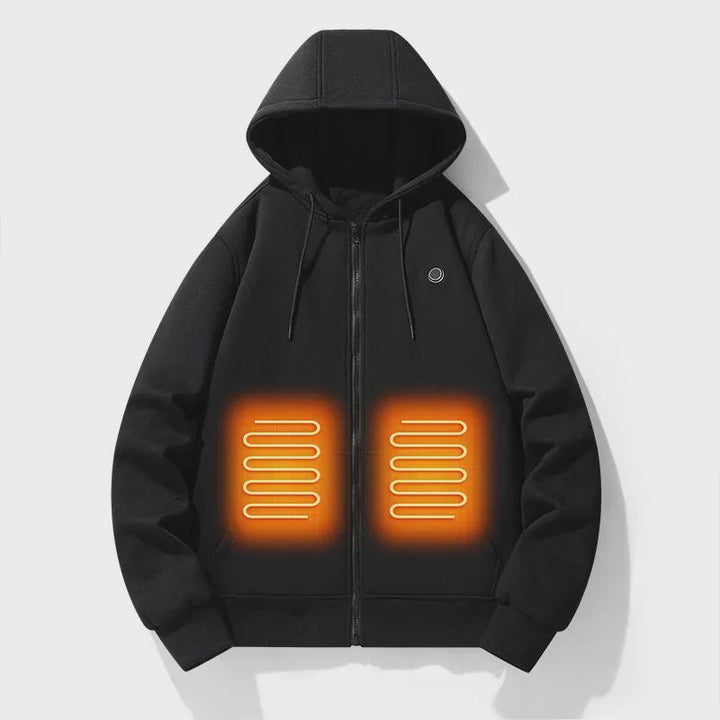 Women's Heated Jacket Hoodie Zip Up Kangaroo Pocket | Winter