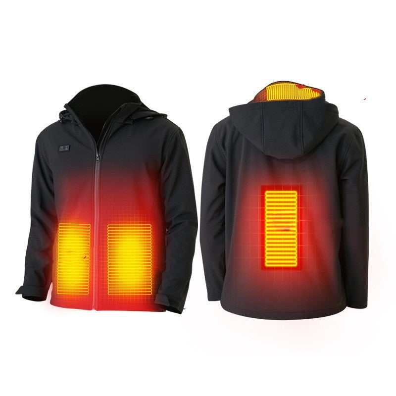 Women's Heated Jacket with Hood & Zip Pockets | Winter