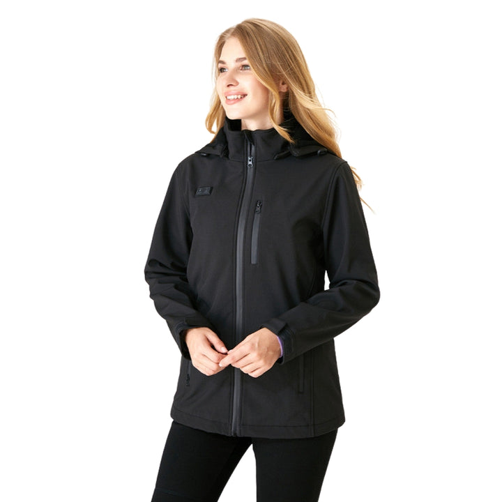 Women's Heated Jacket with Hood & Zip Pockets | Winter