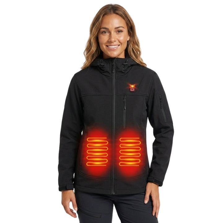 Women's Heated Jacket with Hood & Zip-up | Winter