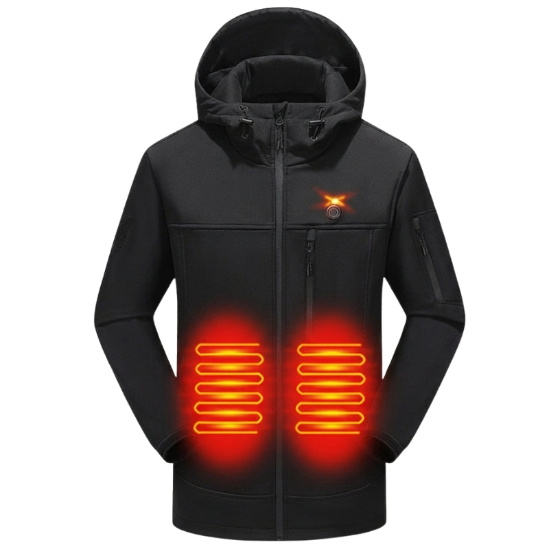 Women's Heated Jacket with Hood & Zip-up | Winter